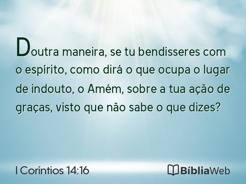 I Coríntios 14:16 em imagem para compartilhar