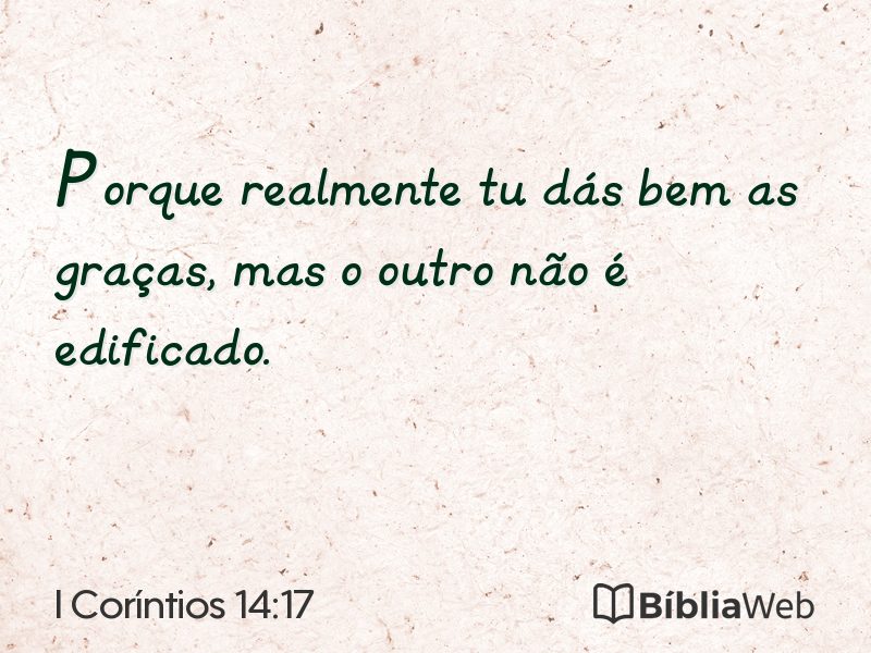 I Coríntios 14:17 em imagem para compartilhar