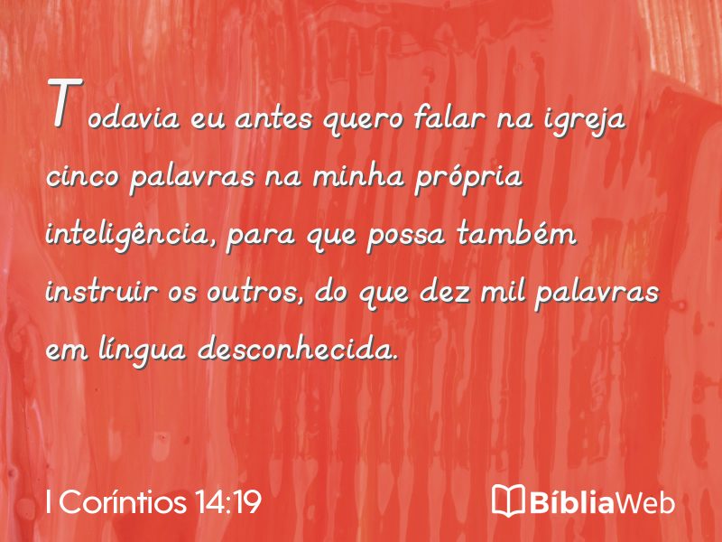 I Coríntios 14:19 em imagem para compartilhar