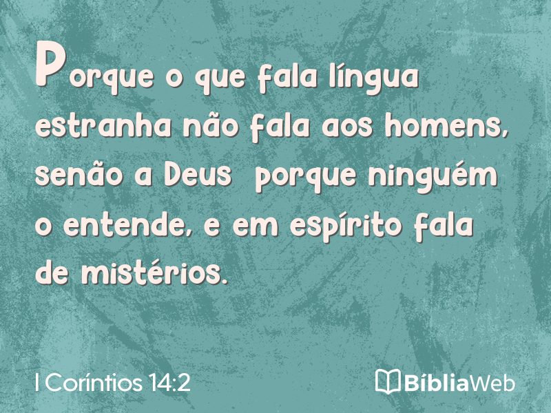 I Coríntios 14:2 em imagem para compartilhar