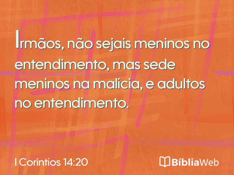 I Coríntios 14:20 em imagem para compartilhar
