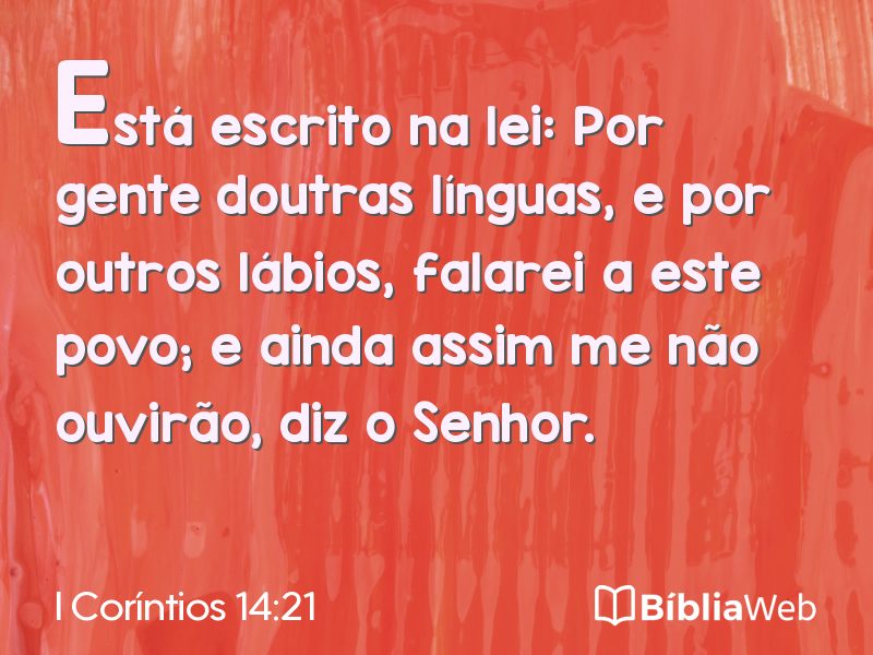 I Coríntios 14:21 em imagem para compartilhar
