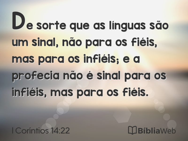 I Coríntios 14:22 em imagem para compartilhar