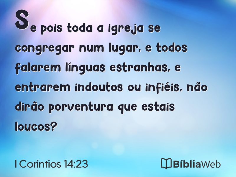 I Coríntios 14:23 em imagem para compartilhar