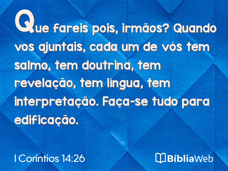 I Coríntios 14:26 em imagem para compartilhar