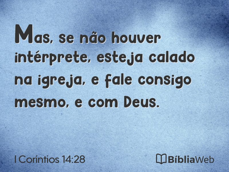 I Coríntios 14:28 em imagem para compartilhar