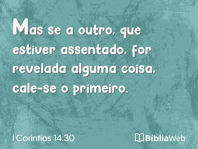 I Coríntios 14:30 em imagem para compartilhar