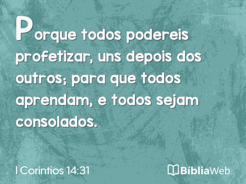 I Coríntios 14:31 em imagem para compartilhar