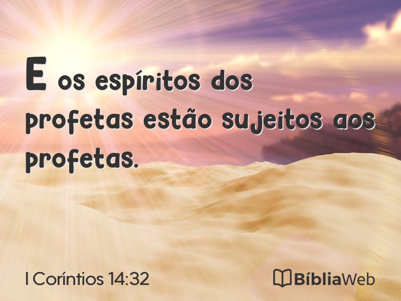 I Coríntios 14:32 em imagem para compartilhar