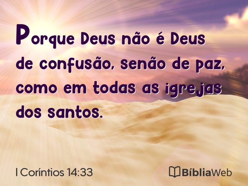 I Coríntios 14:33 em imagem para compartilhar