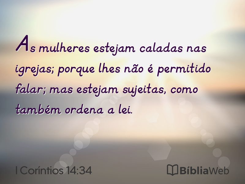 I Coríntios 14:34 em imagem para compartilhar