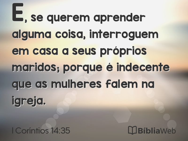 I Coríntios 14:35 em imagem para compartilhar