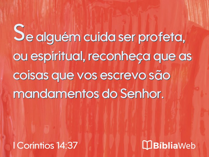 I Coríntios 14:37 em imagem para compartilhar