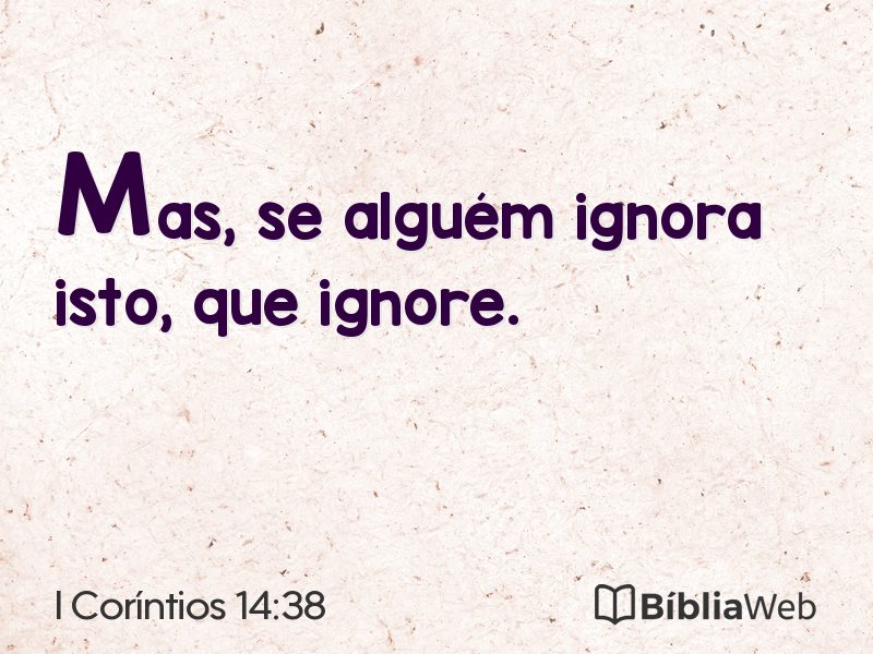 I Coríntios 14:38 em imagem para compartilhar