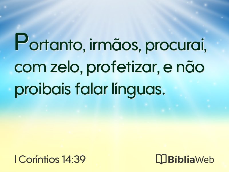 I Coríntios 14:39 em imagem para compartilhar