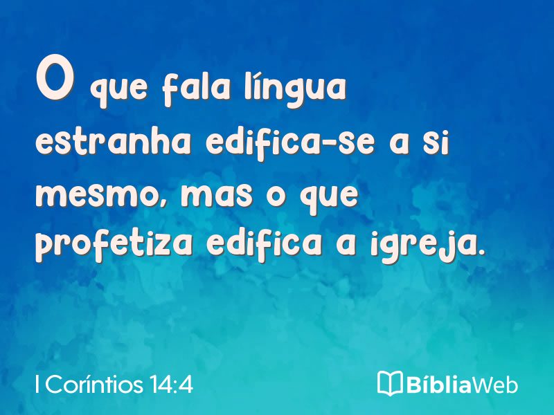 I Coríntios 14:4 em imagem para compartilhar