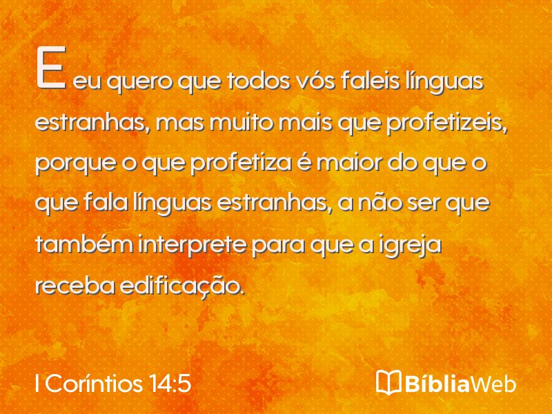 I Coríntios 14:5 em imagem para compartilhar