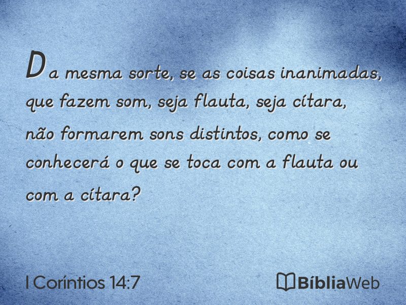 I Coríntios 14:7 em imagem para compartilhar
