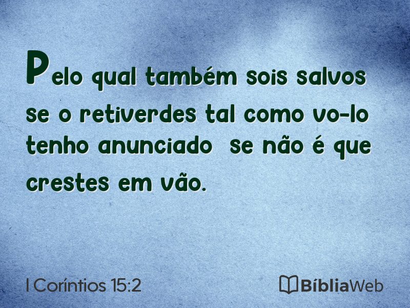I Coríntios 15:2 em imagem para compartilhar