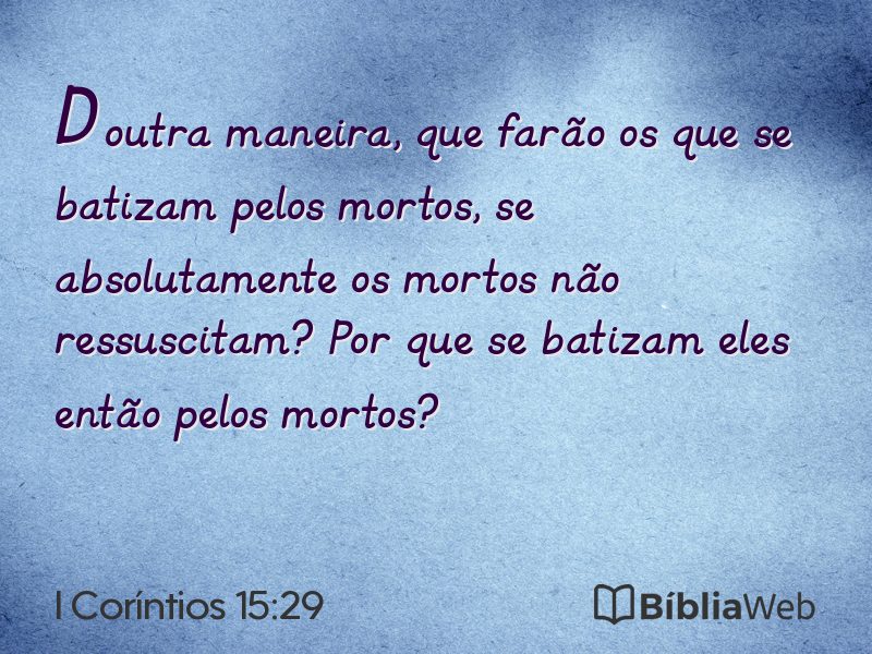 I Coríntios 15:29 em imagem para compartilhar