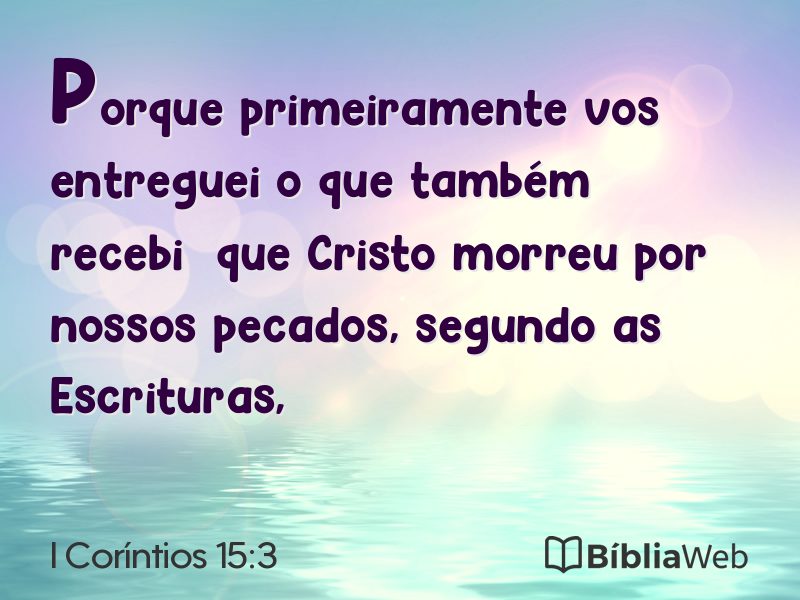I Coríntios 15:3 em imagem para compartilhar