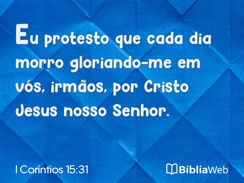 I Coríntios 15:31 em imagem para compartilhar