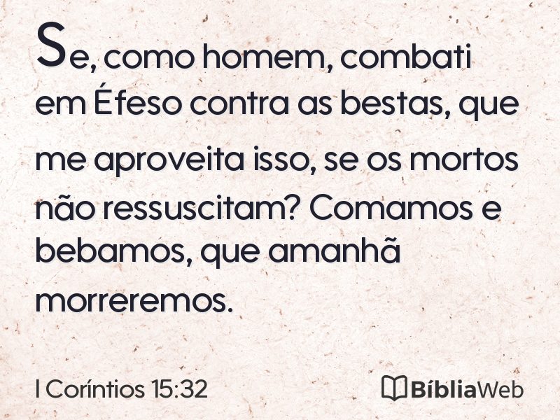 I Coríntios 15:32 em imagem para compartilhar