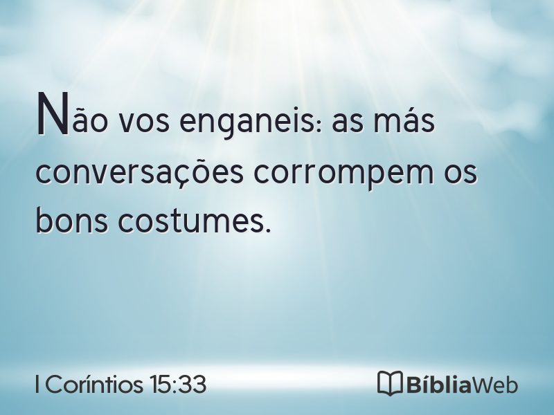 I Coríntios 15:33 em imagem para compartilhar