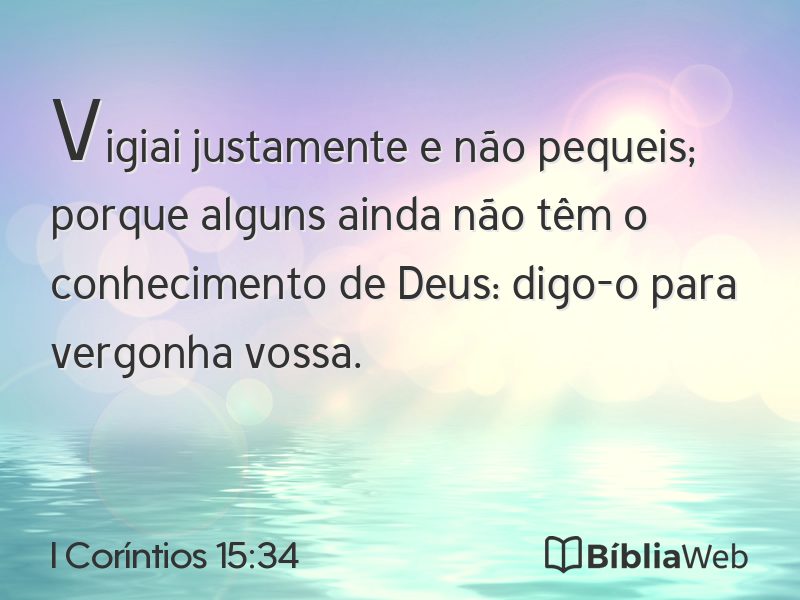 I Coríntios 15:34 em imagem para compartilhar