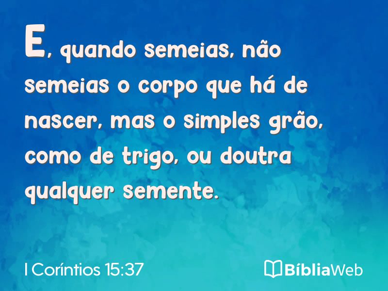 I Coríntios 15:37 em imagem para compartilhar