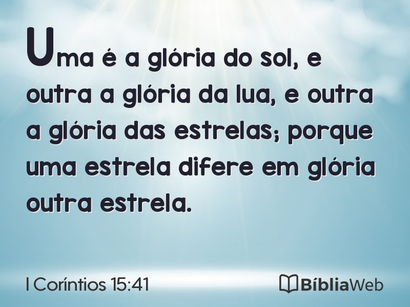 I Coríntios 15:41 em imagem para compartilhar