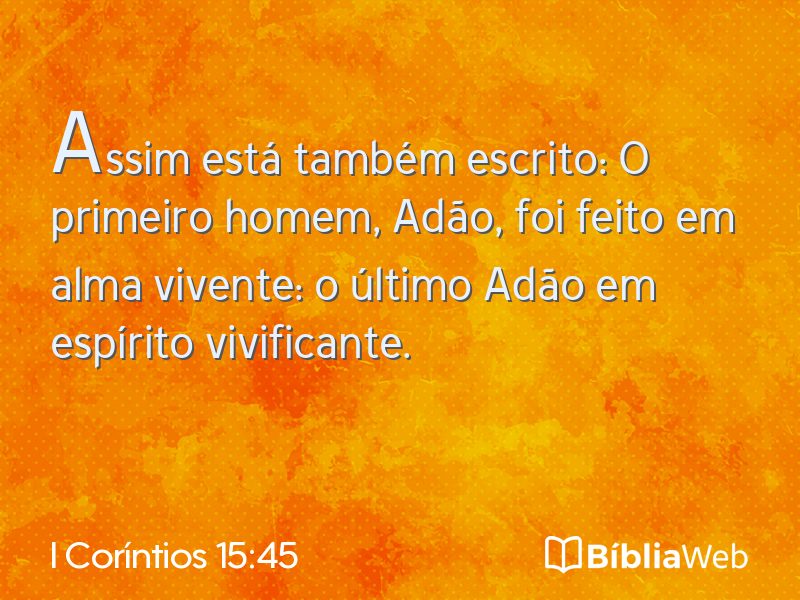 I Coríntios 15:45 em imagem para compartilhar