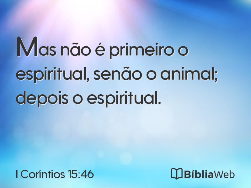 I Coríntios 15:46 em imagem para compartilhar