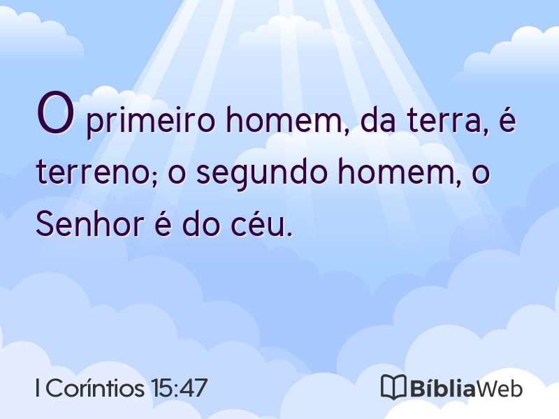 I Coríntios 15:47 em imagem para compartilhar