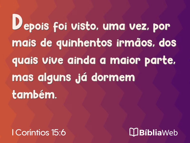 I Coríntios 15:6 em imagem para compartilhar
