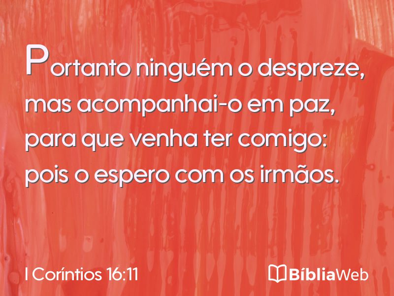 I Coríntios 16:11 em imagem para compartilhar