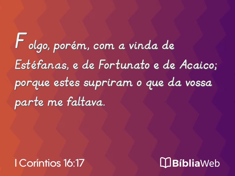 I Coríntios 16:17 em imagem para compartilhar