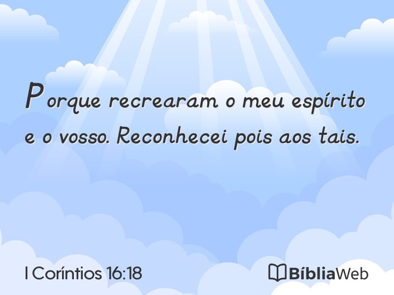I Coríntios 16:18 em imagem para compartilhar