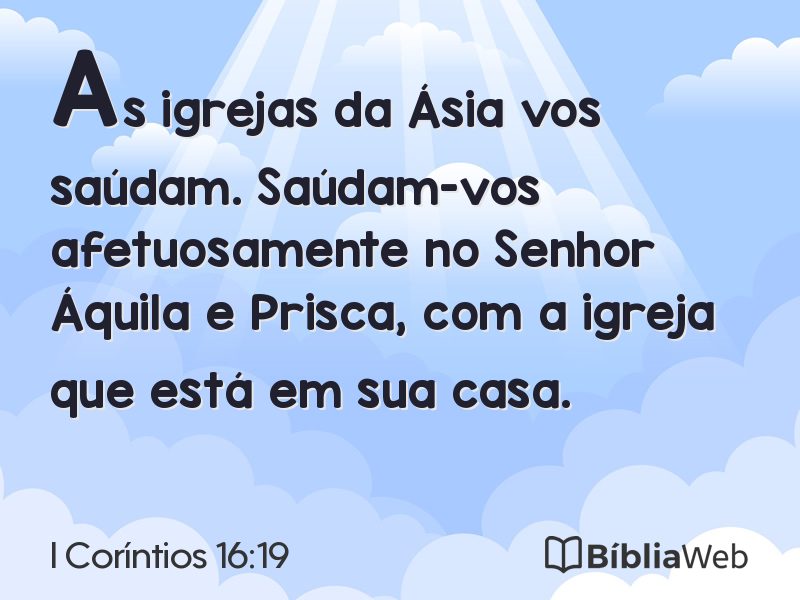 I Coríntios 16:19 em imagem para compartilhar
