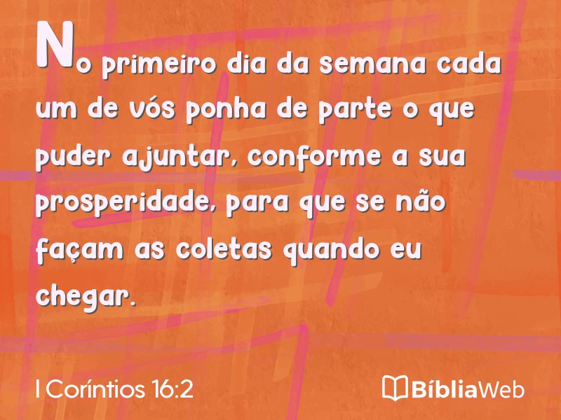 I Coríntios 16:2 em imagem para compartilhar