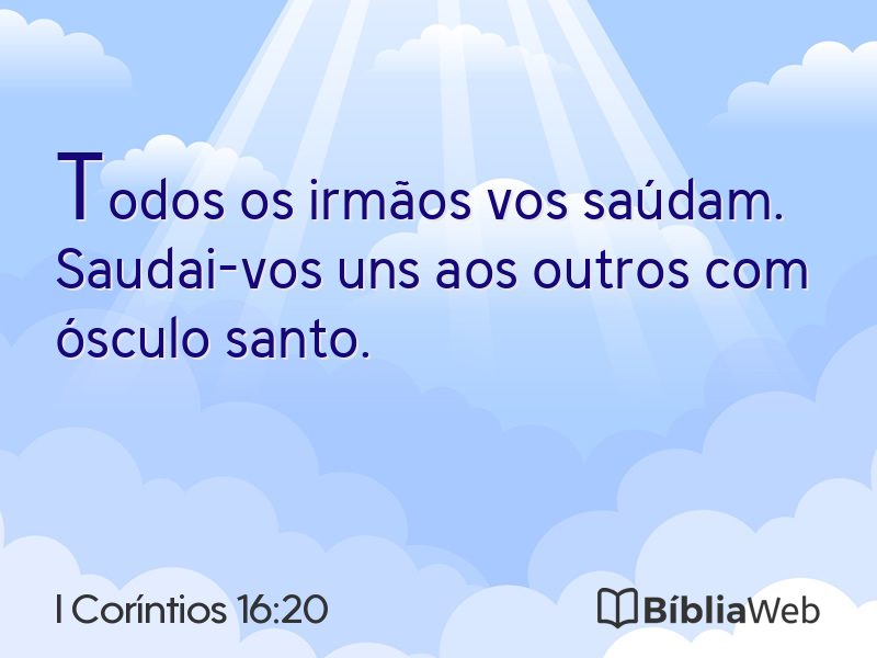 I Coríntios 16:20 em imagem para compartilhar