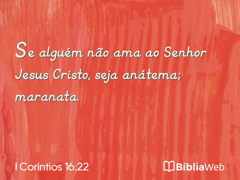 I Coríntios 16:22 em imagem para compartilhar