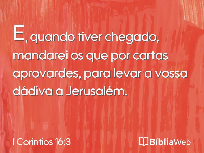 I Coríntios 16:3 em imagem para compartilhar
