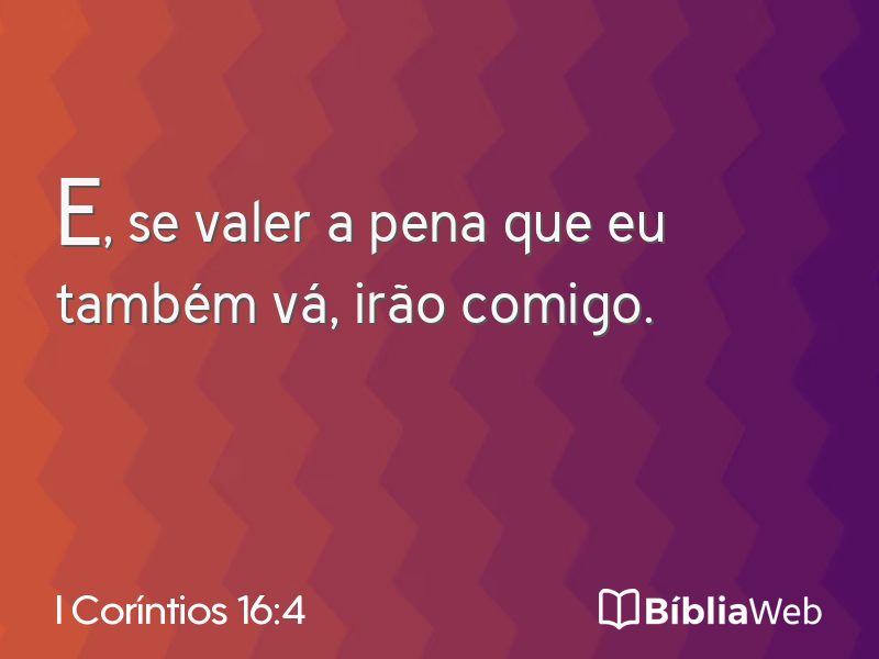I Coríntios 16:4 em imagem para compartilhar