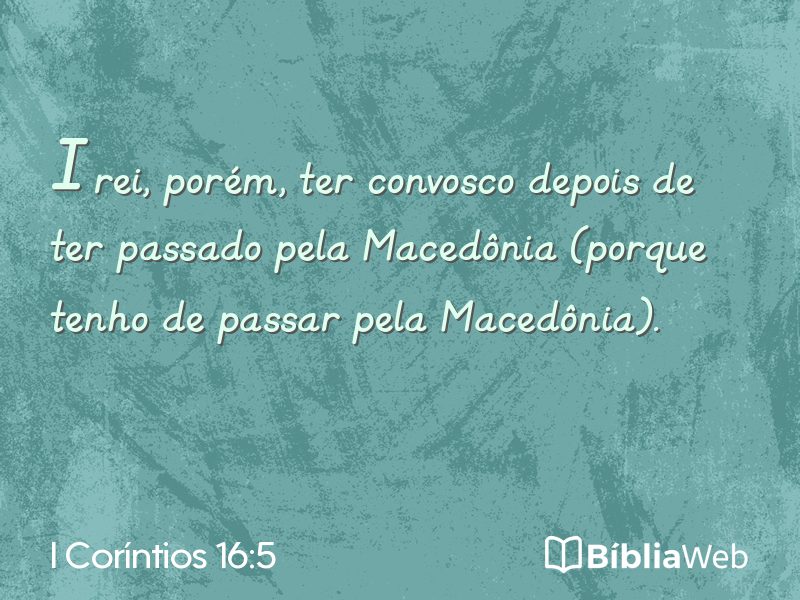 I Coríntios 16:5 em imagem para compartilhar