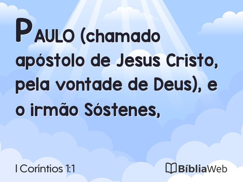 I Coríntios 1:1 em imagem para compartilhar