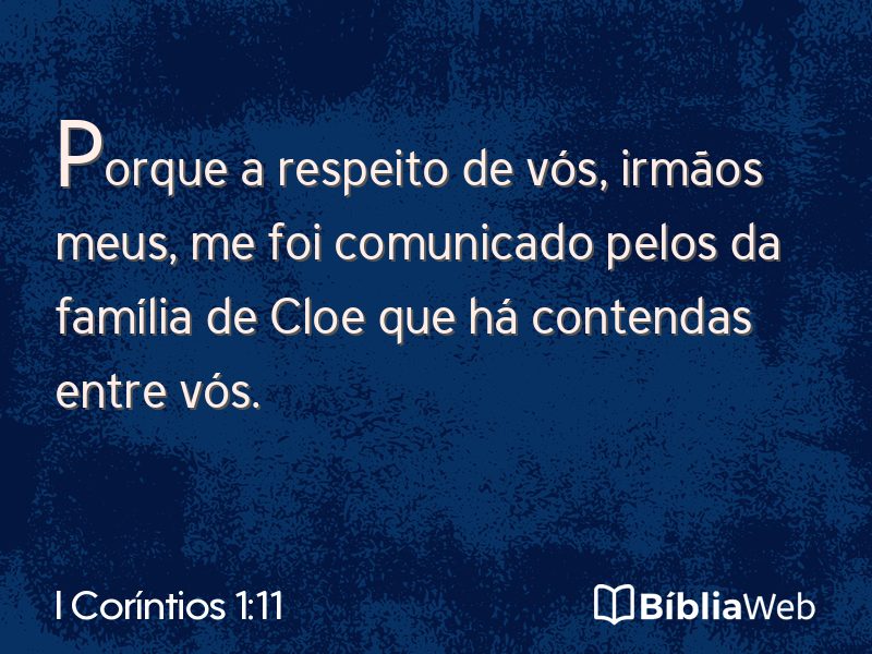 I Coríntios 1:11 em imagem para compartilhar