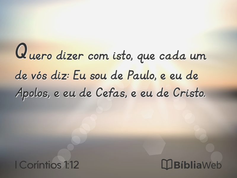 I Coríntios 1:12 em imagem para compartilhar
