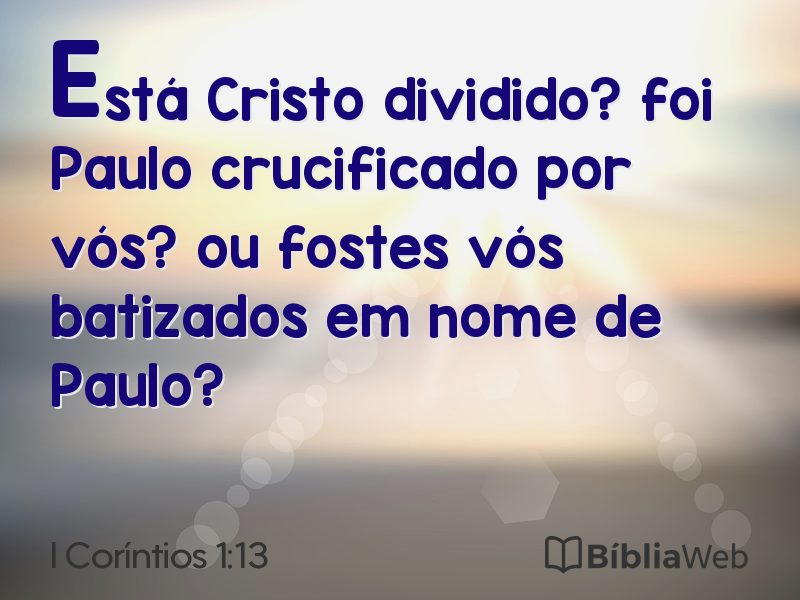 I Coríntios 1:13 em imagem para compartilhar