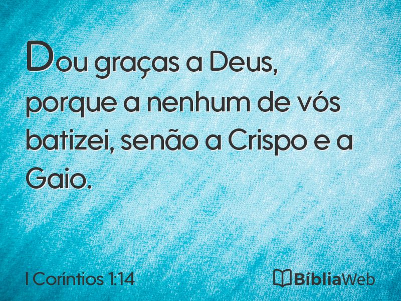 I Coríntios 1:14 em imagem para compartilhar